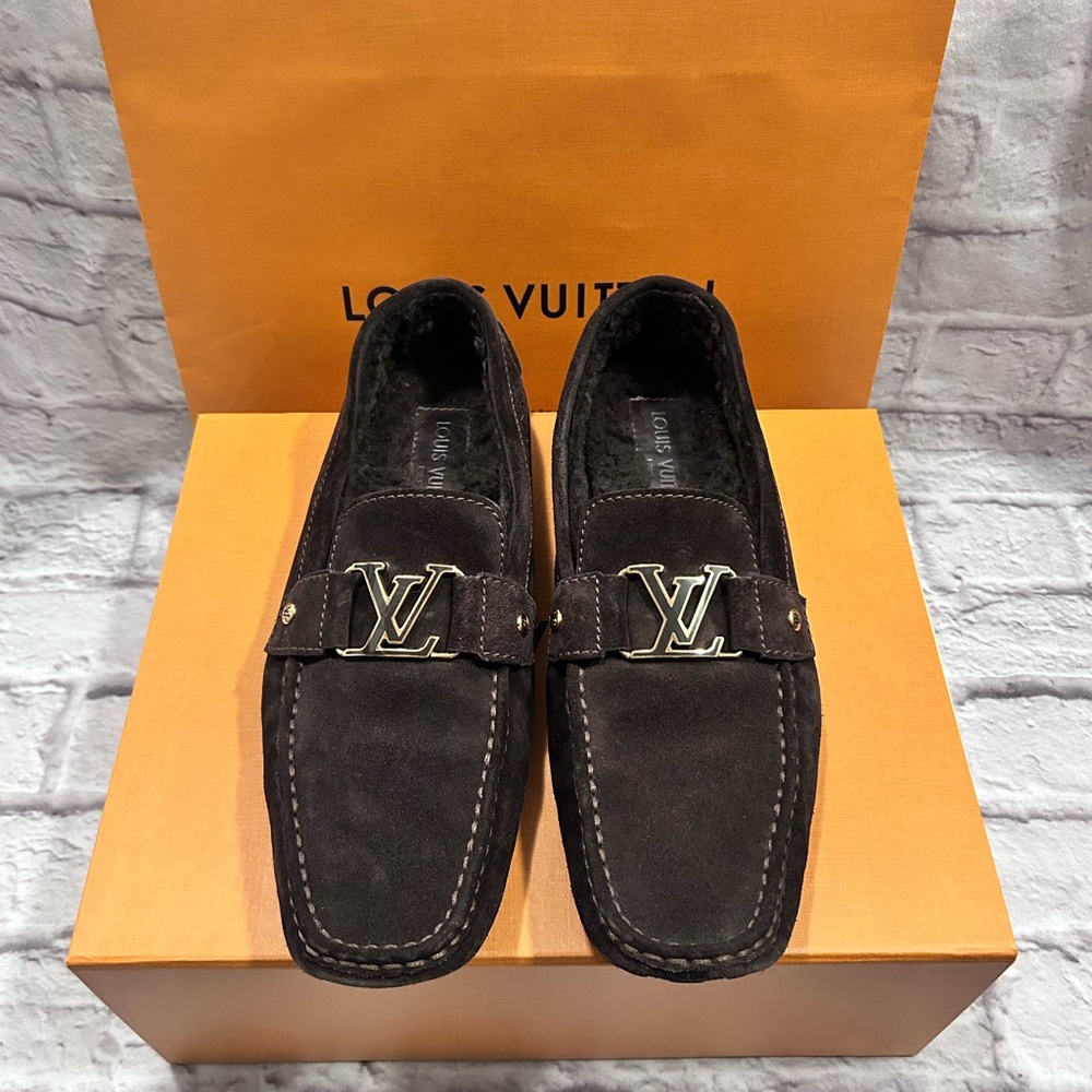 Louis Vuitton size 12 suede moccasin